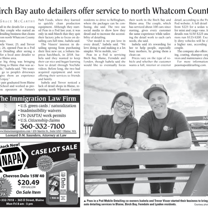 newspaper article about peas in a pod