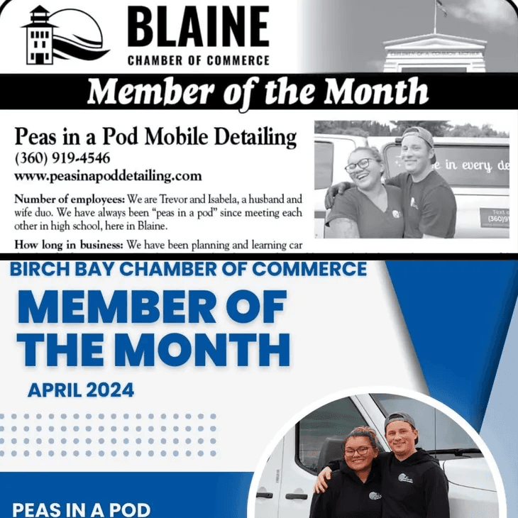 Peas in a Pod as members of the month for blaine and birch bay chamber of commerce