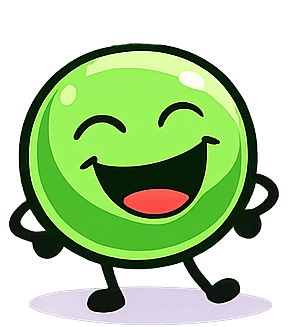a happy dancing pea