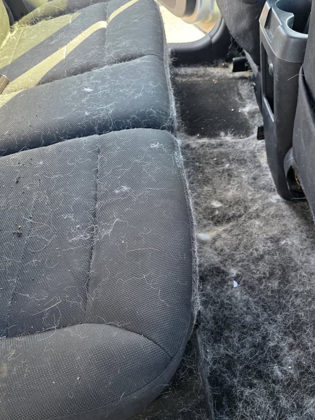 a dirty car seat