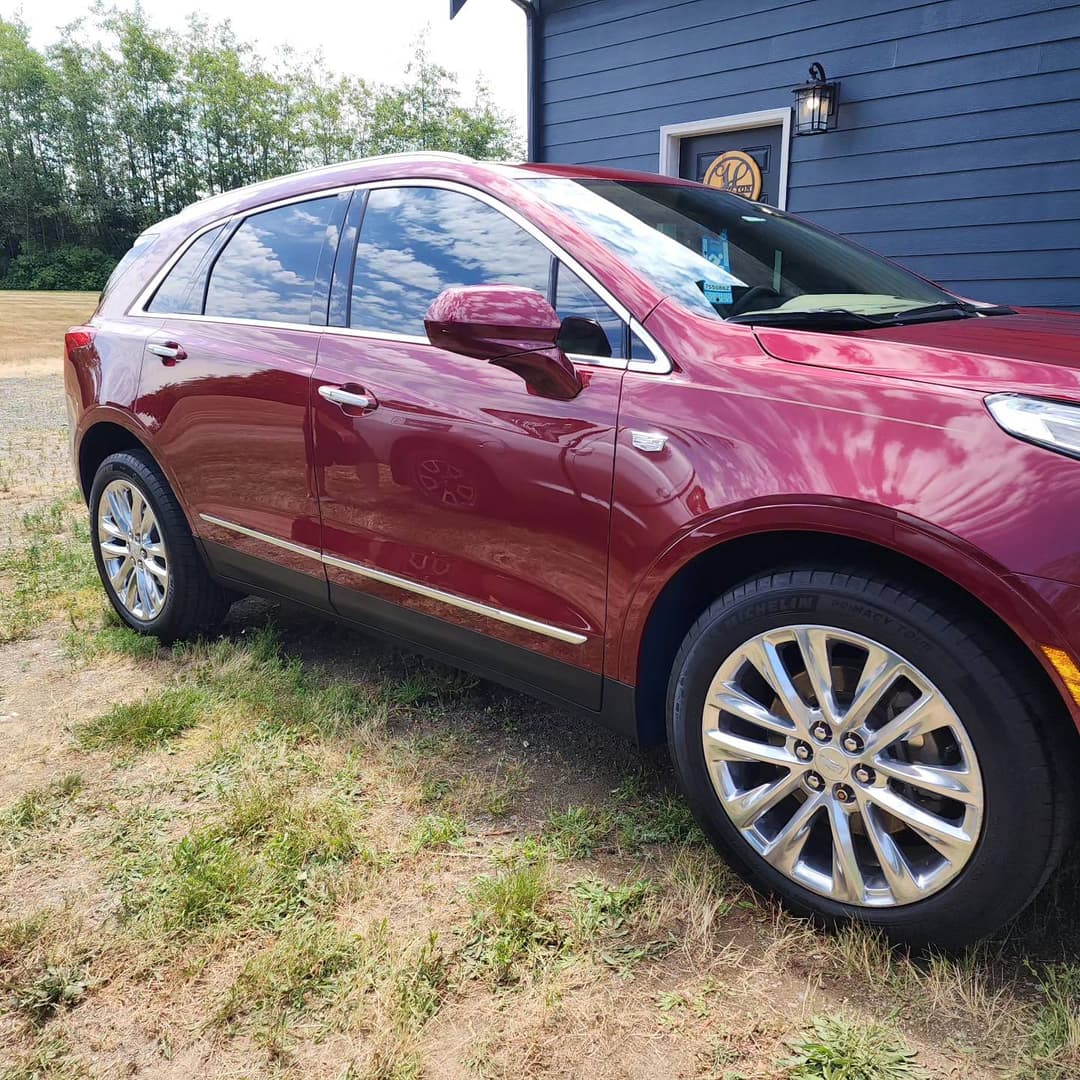 a clean red vehicle